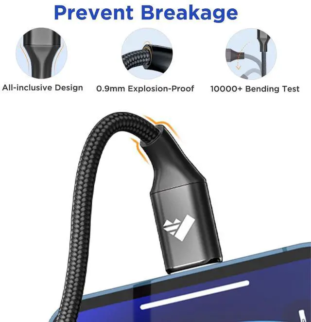 Alt view image 6 of 6 - USB C to Lightning Cable [Apple MFi Certified] 2Pack 1FT iPhone Fast Charger Cable Power Delivery Type C Charging Cord Compatible with iPhone 14 13 12 11 Pro Max X XS XR 8 7 6s Plus SEBlack