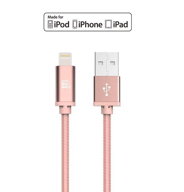 Alt view image 2 of 7 - LAX iPhone Charger Lightning Cable - MFi Certified Durable Braided Apple Lightning USB Cord for iPhone 11/11 Pro Max/XS Max/X/iPad, iPod & More