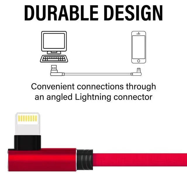 Alt view image 2 of 4 - Ironten iPhone Lightning Charger, 3 Pack 10 Ft Red Apple MFi Certified Cable Nylon Braided Cable Fast Charging Cord Compatible with iPhone 14 13 12 11 Pro Max XR XS X 8 7 6 Plus SE iPad