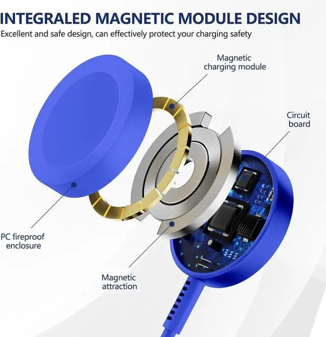 Alt view image 2 of 7 - Susnwere Fast Charger for Apple Watch Chargers with 20w Charger Block,USB C Magnetic for i-Watch Fast Charging Cable for Watch Series SE/8/7/6/5/4/3/2/1 Includes 38mm 40mm 42mm 44mm 45mm Size