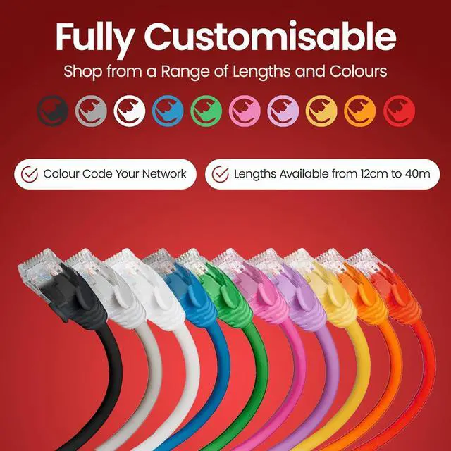 Alt view image 5 of 7 - rhinocables CAT 6 High-Speed Gigabit Ethernet Cable - Patch Network Lead for LAN| Snagless UTP with LSZH Jacket | RJ45 Connector - Internet, Router, Modem, Smart TV, PC & More (80ft, Black)