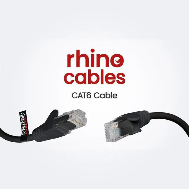 Alt view image 7 of 7 - rhinocables CAT 6 High-Speed Gigabit Ethernet Cable - Patch Network Lead for LAN| Snagless UTP with LSZH Jacket | RJ45 Connector - Internet, Router, Modem, Smart TV, PC & More (80ft, Black)
