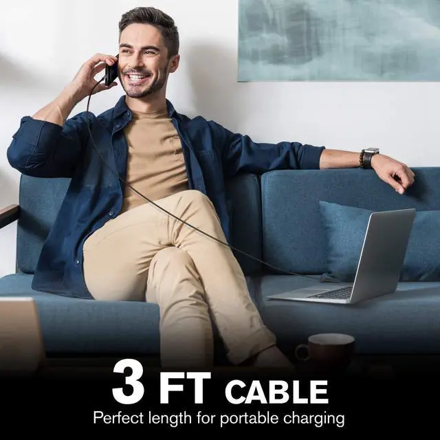 Alt view image 5 of 7 - VENA USB C to Lightning Cable - 3FT (2 Pack), (Apple MFI Certified) 18W Fast Charge Power Delivery Nylon Braided Apple Charger Compatible with iPhone 13 12/12 Mini/12 Pro/11 Pro Max/X/XS/XR/iPad Air