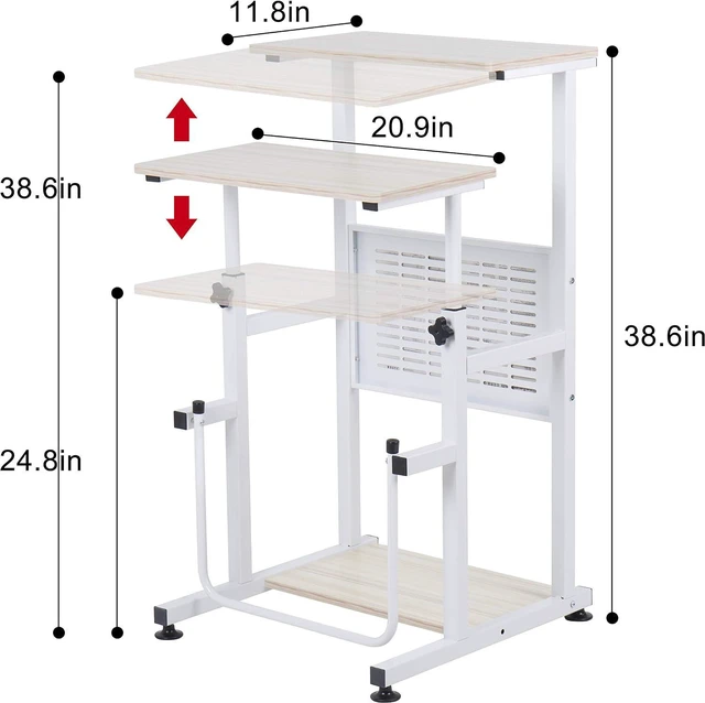 Alt view image 3 of 7 - SDADI Adjustable-Height Standing Desk, 2-Mode Modern Standing and Sitting Desk, Light Grain