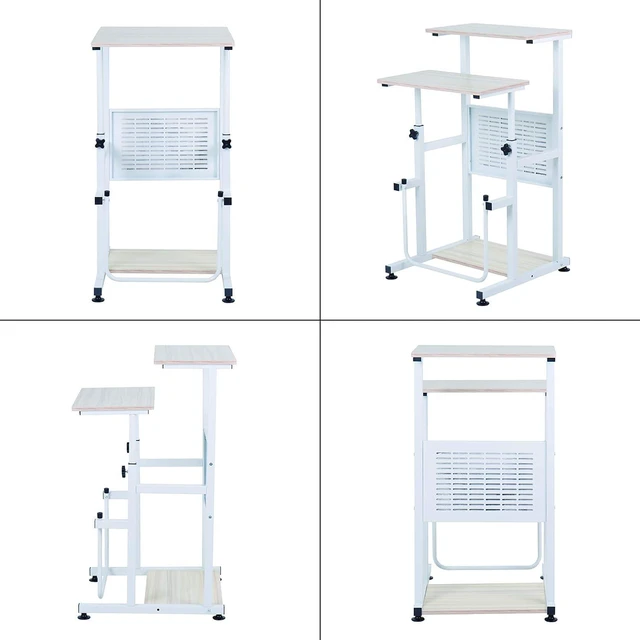 Alt view image 4 of 7 - SDADI Adjustable-Height Standing Desk, 2-Mode Modern Standing and Sitting Desk, Light Grain
