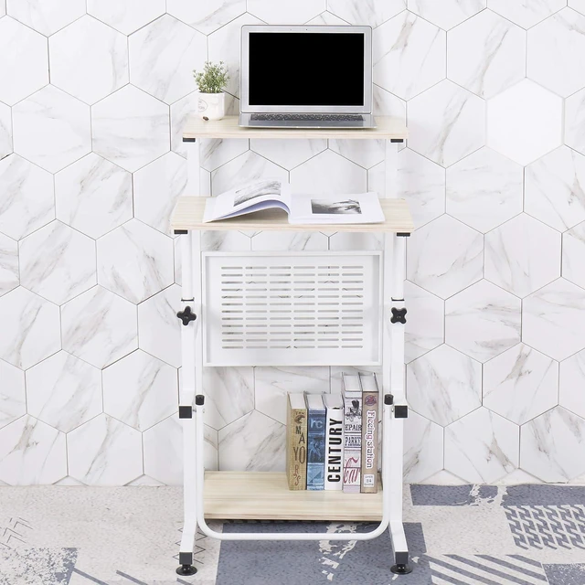 Alt view image 6 of 7 - SDADI Adjustable-Height Standing Desk, 2-Mode Modern Standing and Sitting Desk, Light Grain