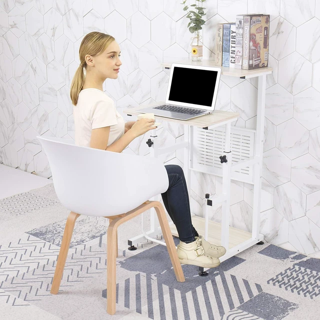 Alt view image 7 of 7 - SDADI Adjustable-Height Standing Desk, 2-Mode Modern Standing and Sitting Desk, Light Grain