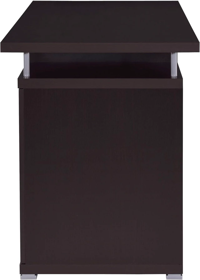 Alt view image 7 of 7 - Coaster Home Furnishings Tracy Modern Contemporary 55-Inch 2-Drawer Home Office Computer Writing Desk Study Table with File Cabinet Storage Engineered Wood Eco-Friendly Laminate Brown 800107