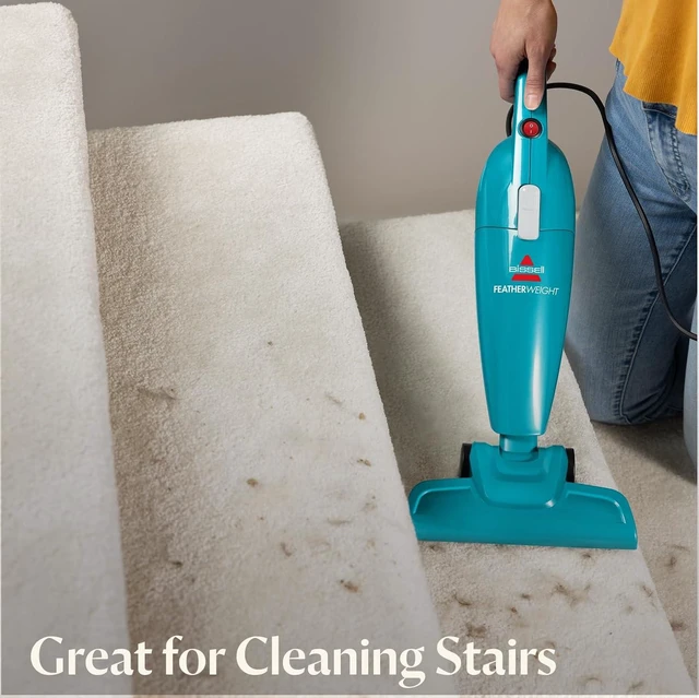 Alt view image 5 of 6 - Bissell 2033 Featherweight Stick Lightweight Bagless Vacuum and Electric Broom with Crevice Tool for Hard Floors and Carpets, Blue
