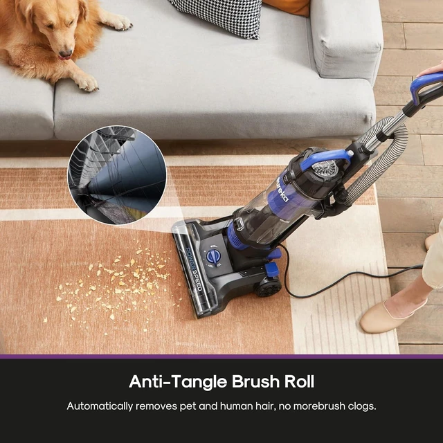 Alt view image 3 of 7 - Eureka Lightweight Powerful Upright Vacuum Cleaner for Carpet and Hard Floor, PowerSpeed, New Model,Blue,black/New Model