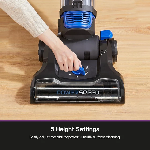 Alt view image 6 of 7 - Eureka Lightweight Powerful Upright Vacuum Cleaner for Carpet and Hard Floor, PowerSpeed, New Model,Blue,black/New Model