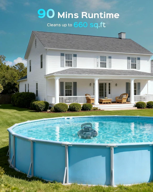 Alt view image 5 of 7 - Winny Pool Cleaner Cordless Pool Vacuum Robot for Above Ground Pool