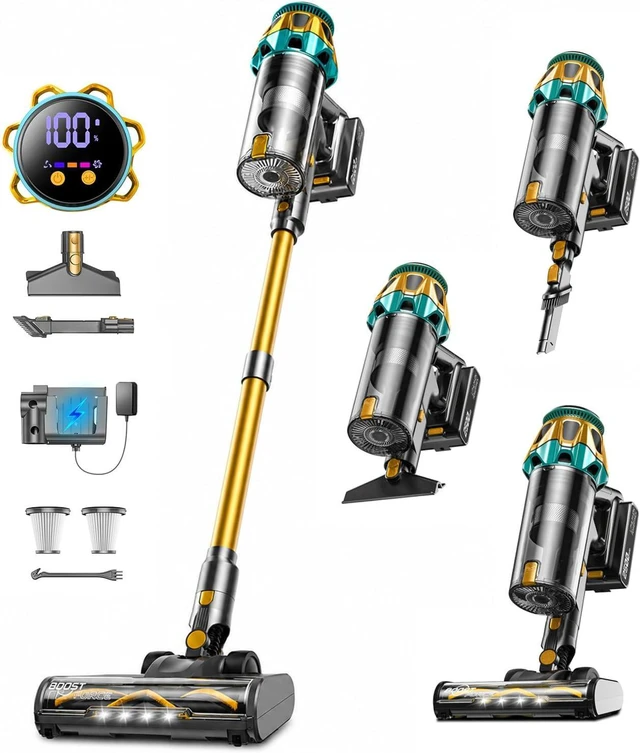 Main image of Cordless Vacuum Cleaner, 600W/58KPa/60Mins Self-Standing Stick Vacuum