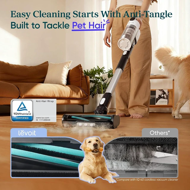 Alt view image 2 of 7 - Levoit Cordless Vacuum Cleaner, Anti-Tangle for Pet Hair, Up to 50 Minutes