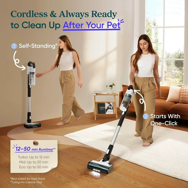 Alt view image 3 of 7 - Levoit Cordless Vacuum Cleaner, Anti-Tangle for Pet Hair, Up to 50 Minutes