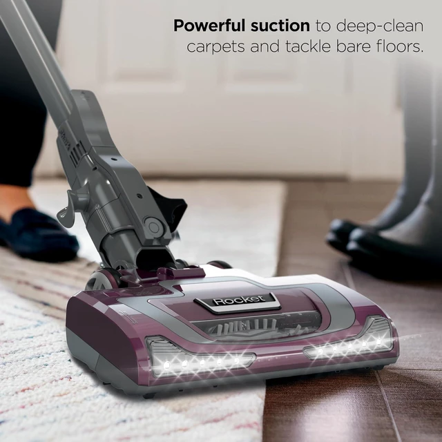 Alt view image 2 of 7 - Shark Rocket Pet Plus Corded Stick Vacuum, XL Cup, Bordeaux/Silver, HV322