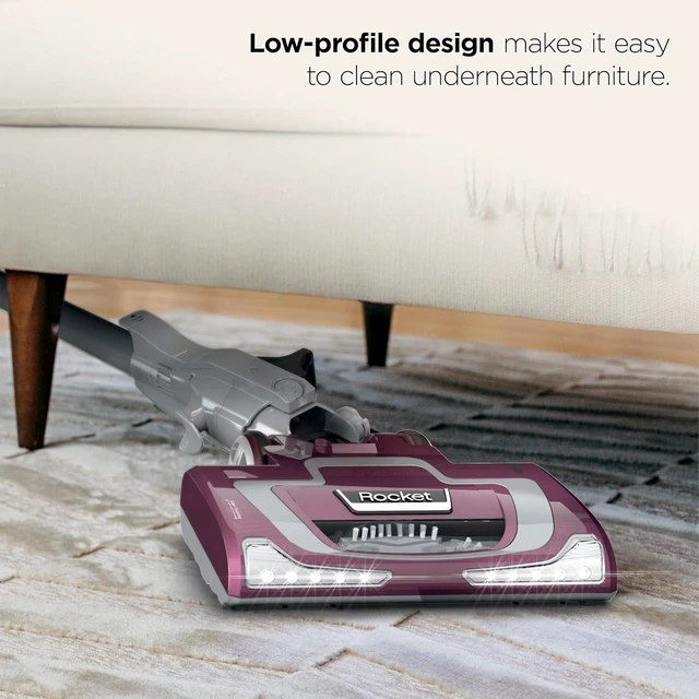 Alt view image 3 of 7 - Shark Rocket Pet Plus Corded Stick Vacuum, XL Cup, Bordeaux/Silver, HV322