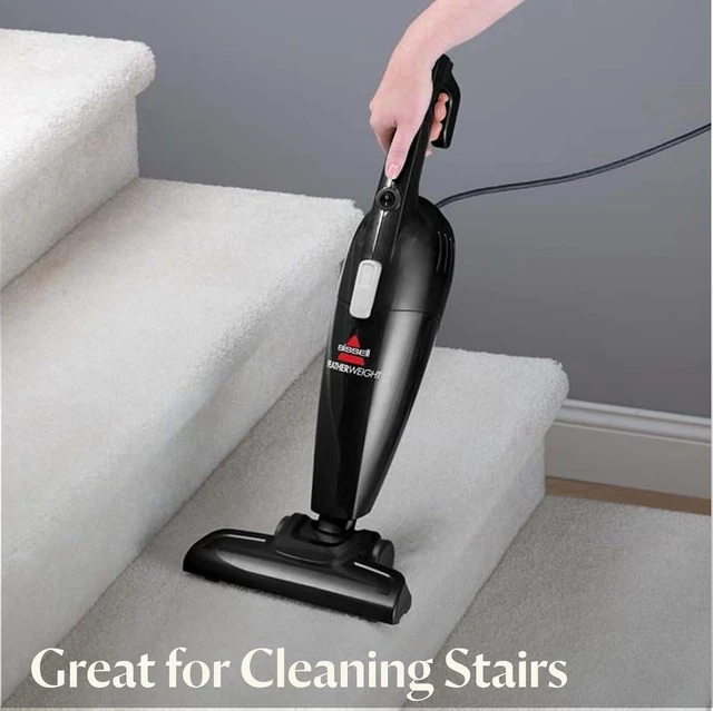 Alt view image 4 of 7 - Bissell 2033M Featherweight Stick Lightweight Bagless Vacuum and Electric Broom with Crevice Tool for Hard Floors and Carpets, Black