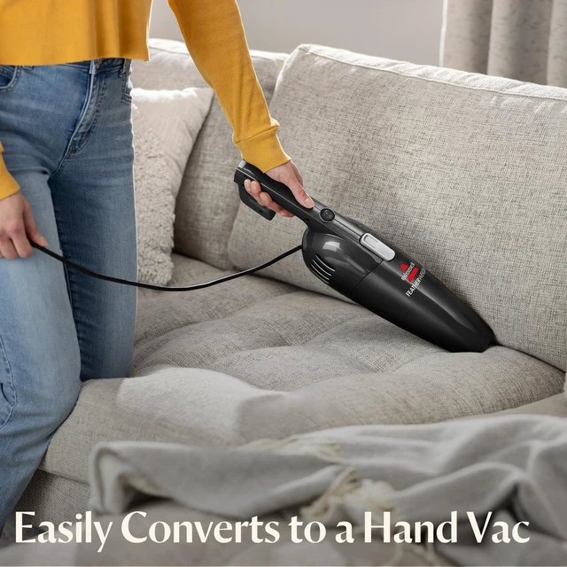 Alt view image 5 of 7 - Bissell 2033M Featherweight Stick Lightweight Bagless Vacuum and Electric Broom with Crevice Tool for Hard Floors and Carpets, Black