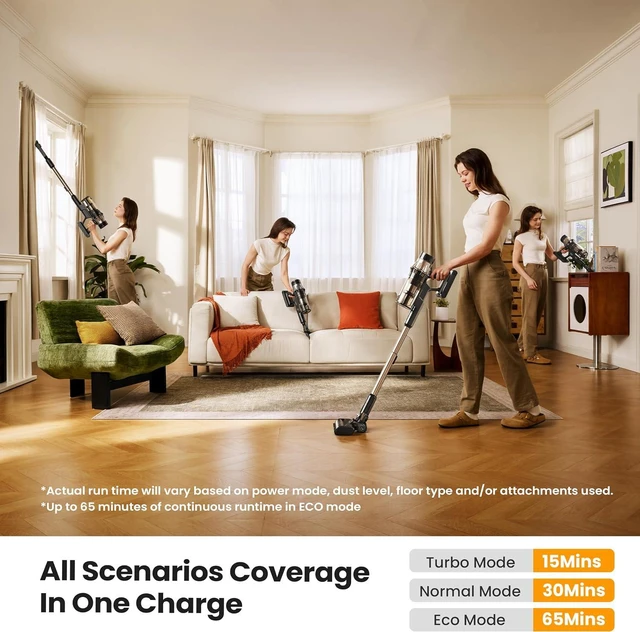 Alt view image 6 of 7 - Yaber HP20 Cordless Vacuum Cleaner, 180AW Suction for Pet Hair & Carpet