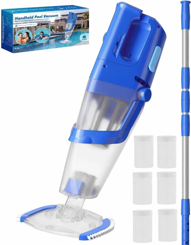 Main image of Cordless Handheld Pool Vacuum Cleaner for Inground Pool with Pole