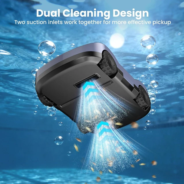 Alt view image 6 of 7 - (2026 Upgrade) Cordless Robotic Pool Cleaner, Automatic Pool Vacuum for Above Ground & Inground Pools, 180-Min Runtime, 3L Basket for Leaves & Debris, Auto-Parking, Powerful Suction up to 2200 Sq.Ft