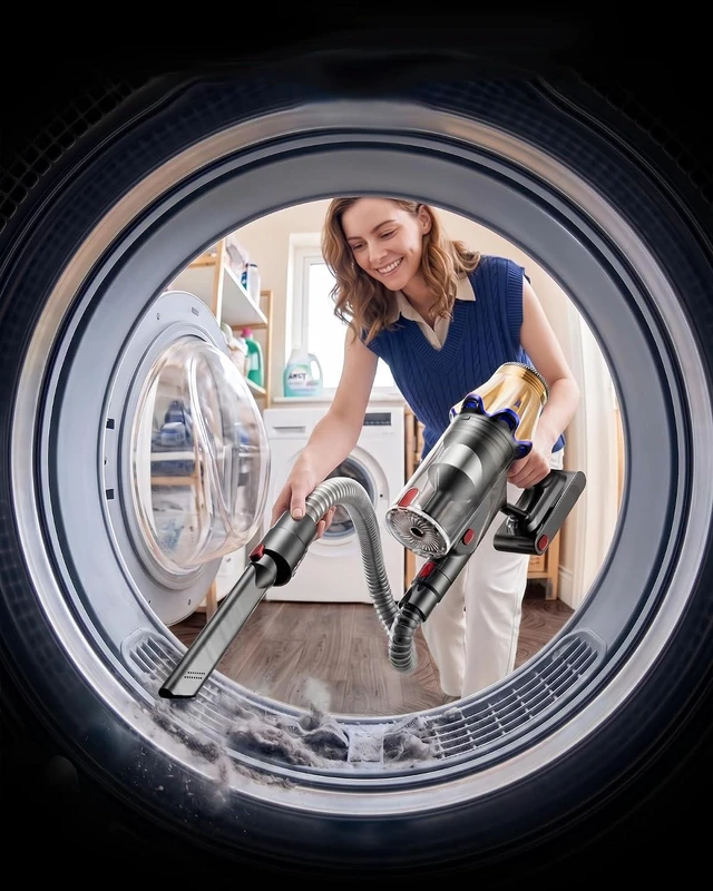 Alt view image 6 of 7 - Cordless Vacuum Cleaner, Upgraded 650W 60KPA 70Mins Cordless Stick Vacuum Cleaner with Flexible Hose,Self-Standing,Touch Screen, Anti-tangle Wireless Vacumm Cleaners for Home/Pet Hair/Carpets/Floors