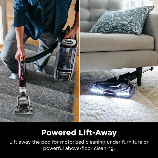 Alt view image 2 of 6 - Shark NV752 Rotator Powered Lift-Away TruePet Upright Vacuum with HEPA Filter, Large Dust Cup Capacity, LED Headlights, Upholstery Tool, Perfect Pet Power Brush & Crevice Tool, Bordeaux