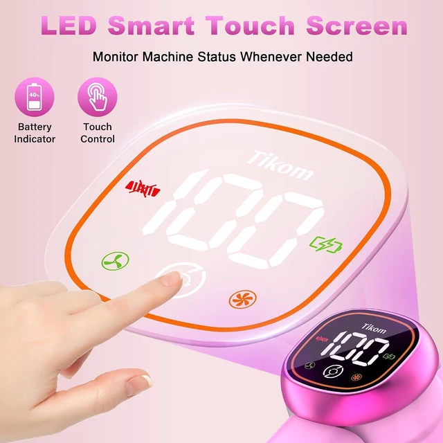 Alt view image 4 of 7 - Tikom V500 Cordless Vacuum Cleaner for Home, 40000Pa/450W Stick Vacuum with LED Touch Screen, Charging Wall Dock, Anti-Tangle, Lightweight Handheld Vacuum for Pet Hair, Hard Floor, Carpet