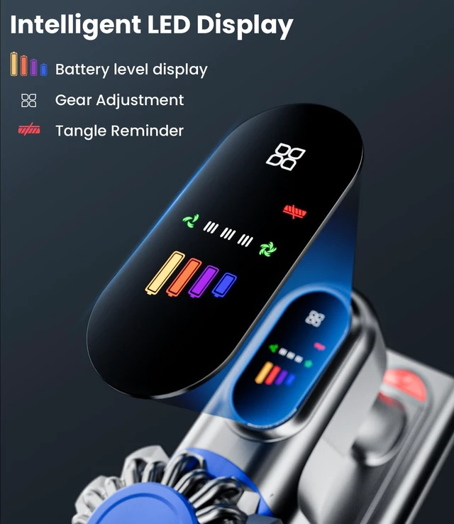 Alt view image 3 of 7 - KARDV Cordless Vacuum Cleaner, 500W/40Kpa Vacuum Cleaners for Home, 60Mins Stick Vacuum with LED Display, Anti-Tangle Wireless Vacuum, 8 in 1 Lightweight Vacuum for Hard Floors Carpet Pet Hair