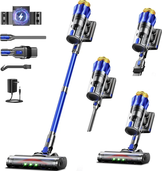 Main image of Cordless Vacuum Cleaner, 650W 55KPa Powerful Suction, 70Mins Self-Standing Stick Vacuum with Anti-Tangle Brush, Touch Screen & 1.8L Dust Cup, Vacuum Cleaners for Home, Pet Hair, Carpets & Hard Floors
