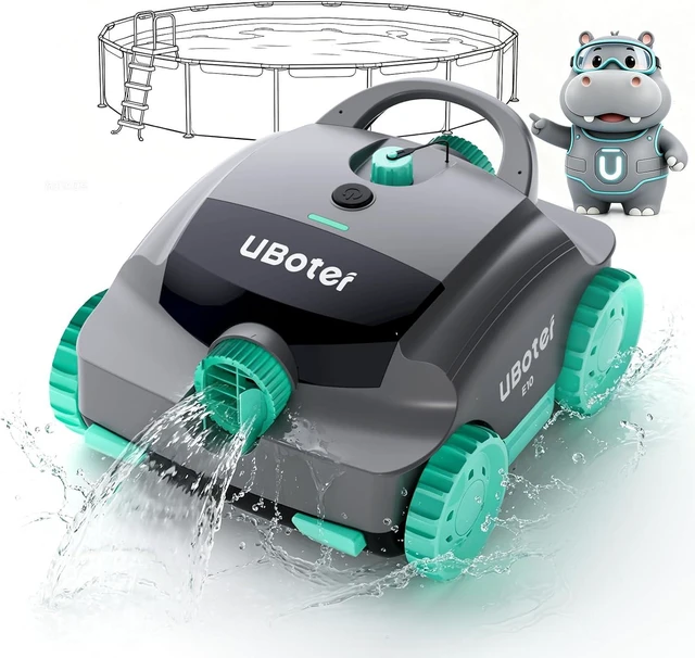 Main image of Cordless Robotic Pool Cleaner UBoter E10, 2400 GPH, DualLayer Filtration