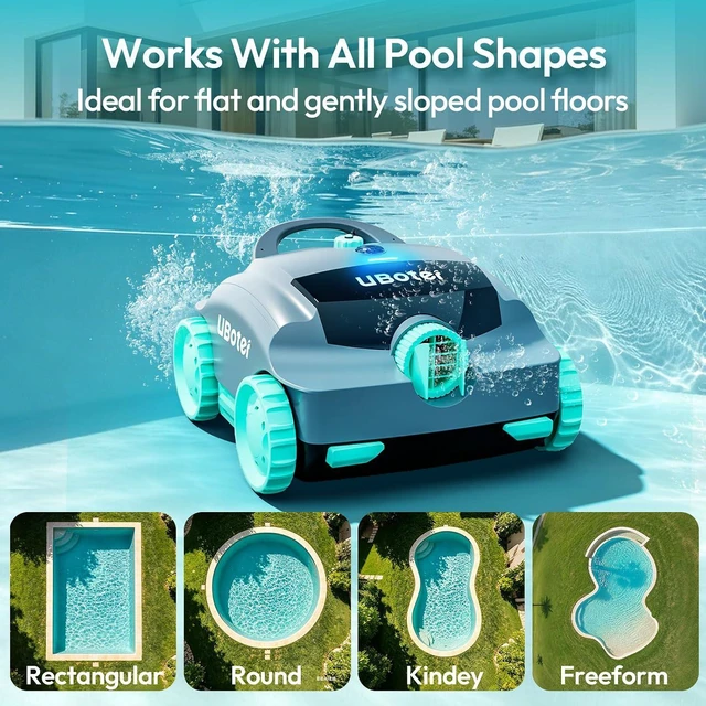 Alt view image 2 of 7 - Cordless Robotic Pool Cleaner UBoter E10, 2400 GPH, DualLayer Filtration
