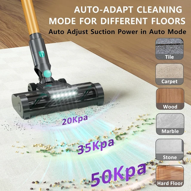 Alt view image 4 of 7 - Cordless Vacuum Cleaner, 50KPA Stick Vacuum for Home, 70Mins Runtime