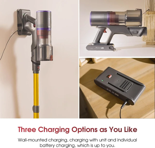 Alt view image 6 of 7 - Cordless Vacuum Cleaner, 650W 55KPA 70Mins Stick Vacuum Cleaners for Home, Anti-Tangle Vacuum Cordless with Touch Screen and 1.8L Cup, Self-Standing Vacuum Cleaner for Home/Pet Hair/Carpets/Floors