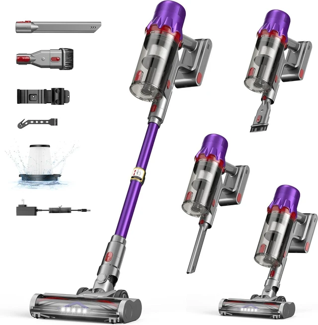 Main image of Cordless Vacuum Cleaner for Home - Powerful Stick Vacuum with HEPA Filter, 55-Min Runtime, LED Light, Anti-Tangle Brush, Detachable Battery,Lightweight Vacuum for Pet Hair,Carpets & Hard Floors