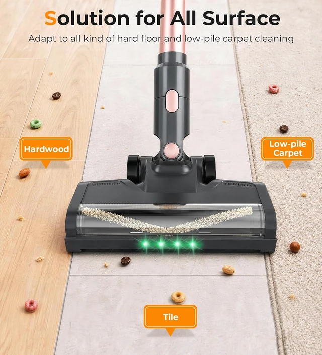 Alt view image 5 of 7 - DEVOAC V15 Cordless Vacuum Cleaner, 45Kpa Suction & Brushless Motor Stick Vacuum, Rechargeable Battery with 45mins Runtime, LED Display, 6 in 1 Handheld Vacuum for Home Hard Floor Carpet Pet Hair