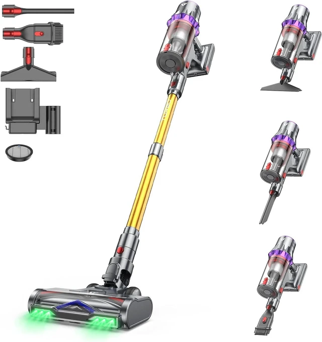 Main image of Coovy SU7 Ultra Cordless Vacuum Cleaner, 55KPa/650W 80Mins Runtime Powerful Suction Stick Vaccum for Whole-House Cleaning, Self-Standing Anti-Tangle Vac for Hard Floors Carpet Pet Hair, Ultra Version
