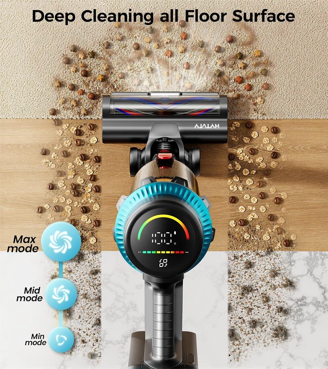 Alt view image 4 of 7 - Cordless Vacuum Cleaner, 650W/60Kpa/70 Mins Cordless Stick Vacuum, Self-Standing Wireless Vacuum with LED Displsy, 1.8L Dust Cup, Anti-Tangle Vacuum Cordless, Vacuum Cleaners for Home/Pet Hair/Carpet