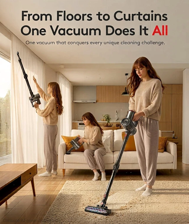 Alt view image 6 of 7 - RONEAIR Cordless Vacuum Cleaner 40Kpa 45Min 6-in-1 Self-Standing
