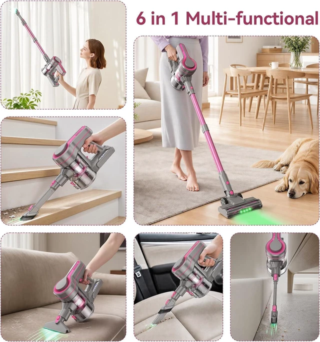 Alt view image 6 of 7 - 600W/50Kpa Cordless Vacuum Cleaners for Home, 50Mins Stick Vacuum with Self-Standing,Anti-Tangl,Lightweight Wireless Vacuum for Hardwood Floors Carpet Pet Hair Car