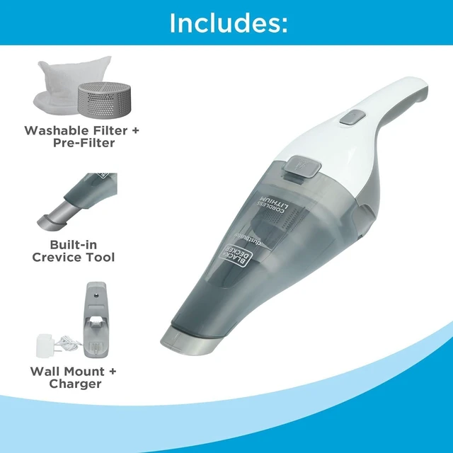 Alt view image 2 of 7 - BLACK+DECKER dustbuster Cordless Handheld Vacuum, Portable Car Vacuum Cordless Rechargeable, Wall Mount, Strong Suction QuickClean (HNVC215B10)
