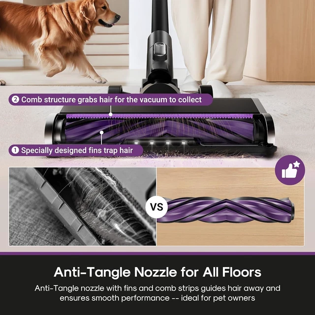 Alt view image 3 of 7 - Eureka ReactiSense 350W Anti-Tangle Cordless Stick Vacuum, NEC440BK
