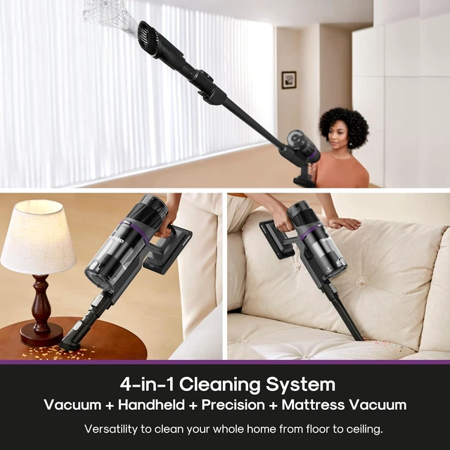Alt view image 7 of 7 - Eureka ReactiSense 350W Anti-Tangle Cordless Stick Vacuum, NEC440BK