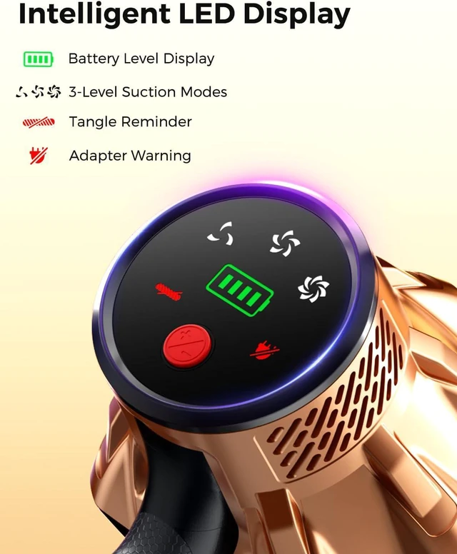 Alt view image 5 of 7 - Cordless Vacuum Cleaner for Home, 600W/50KPa Powerful Suction, 60Mins Self-Standing Stick Vacuum with Anti-Tangle Brush & LED Display, Lightweight Handheld Vacuum for Pet Hair, Carpets & Hard Floors