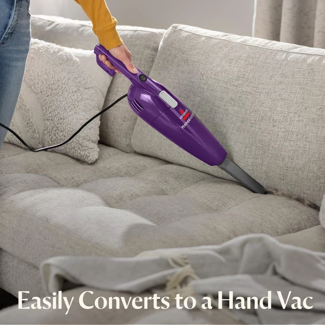 Alt view image 4 of 7 - Bissell 20334 Featherweight Stick Lightweight Bagless Vacuum and Electric Broom with Crevice Tool for Hard Floors and Carpets, Purple