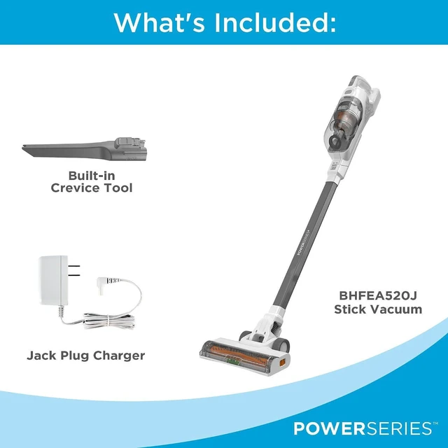 Alt view image 2 of 7 - BLACK+DECKER POWERSERIES+ 20V MAX Cordless Stick Vacuum Cleaner with LED Floor Lights, Bagless, Lightweight, Cordless Vacuum Cleaners for Home, Up to 44 Minutes, Powerful Suction, Gray (BHFEA520J)