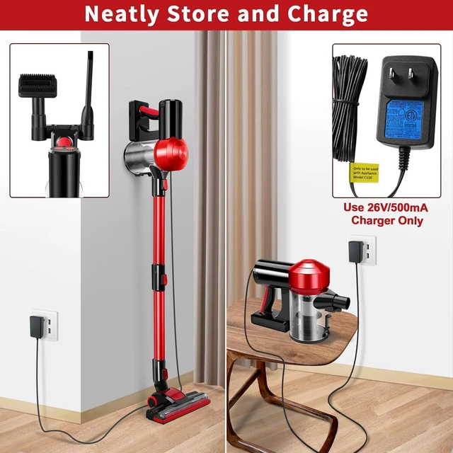 Alt view image 6 of 7 - iwoly C150 Cordless Vacuum Cleaner with 2200mAh Rechargeable Battery, 18000Pa Cyclone Vacuum with HEPA Filter, Lightweight Portable Handheld Stick Vacuum for Home Hard Floor Car Cleaning