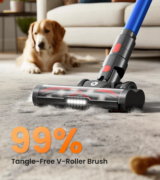 Alt view image 5 of 7 - NADALY Cordless Vacuum Cleaner, 550W 45Kpa 65Mins Vacuum Cleaners for Home, Stick Vacuum with LED Display, Anti-Tangle, Self-Standing, 8-in-1 Lightweight Vacuum for Hardwood Floor/Carpet/Pet Hair