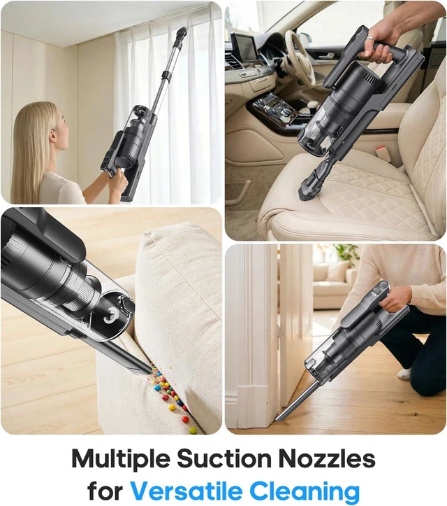 Alt view image 6 of 7 - Cordless Vacuum Cleaner, Upgraded 600W 55KPA 55mins Vacuum Cleaners for Home,Powerful Stick Vacuum with Anti-Tangle & Wall Mount Charging, Lightweight Vacuum for Pet Hair Hardwood Floor Carpet